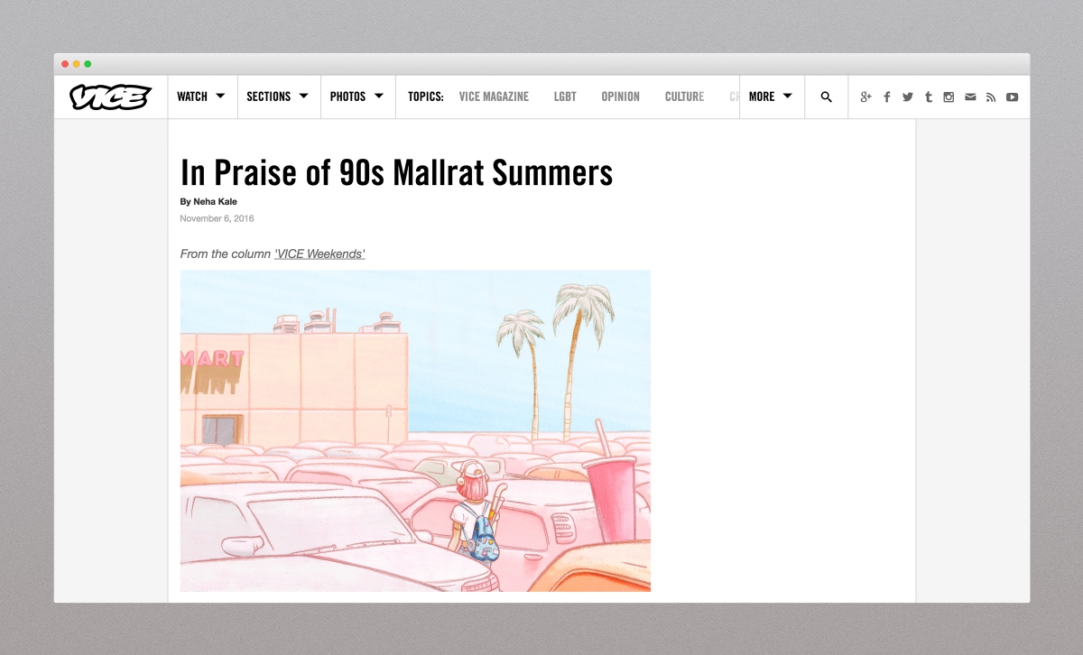 Mallrat illustration on the VICE website